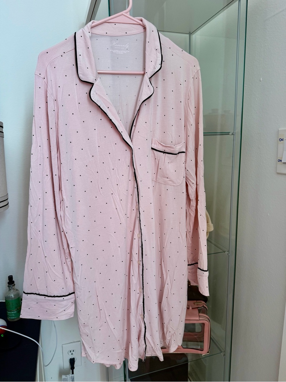 Victoria's Secret Pink Polka Dot Long-Sleeve Pajama Shirt